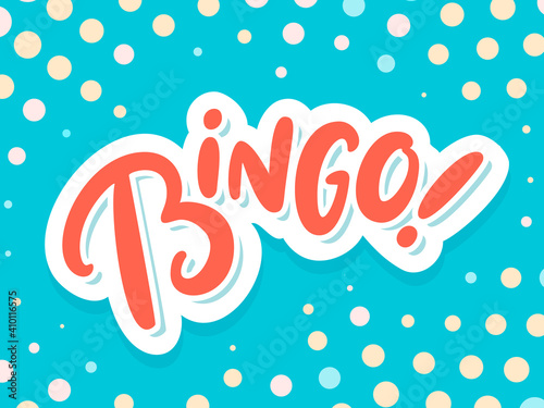 Bingo. Vector card. Vector handwritten lettering.
