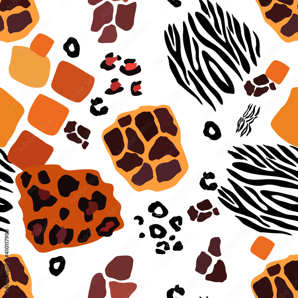 Fototapeta premium Animal mix print vector seamless pattern. Abstract background