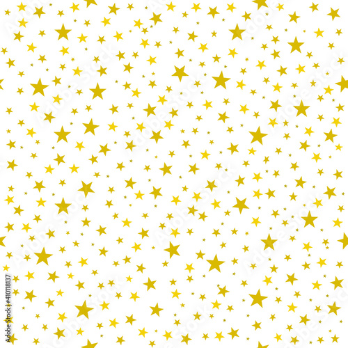 seamless background with stars, gold yellow starry pattern
