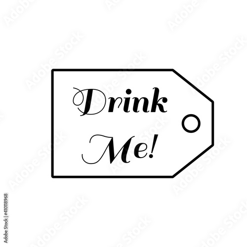 Drink me tag template. Clipart image