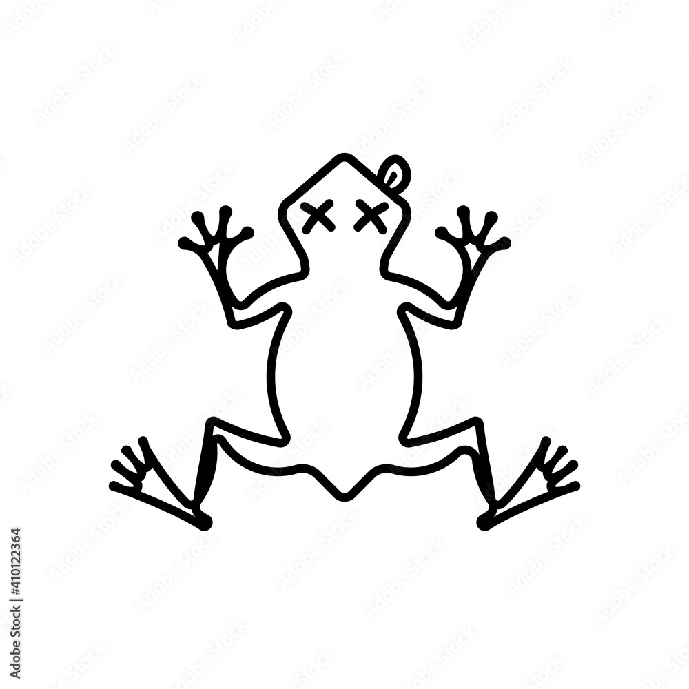 Dead frog outline icon. Clipart image isolated on white background ...