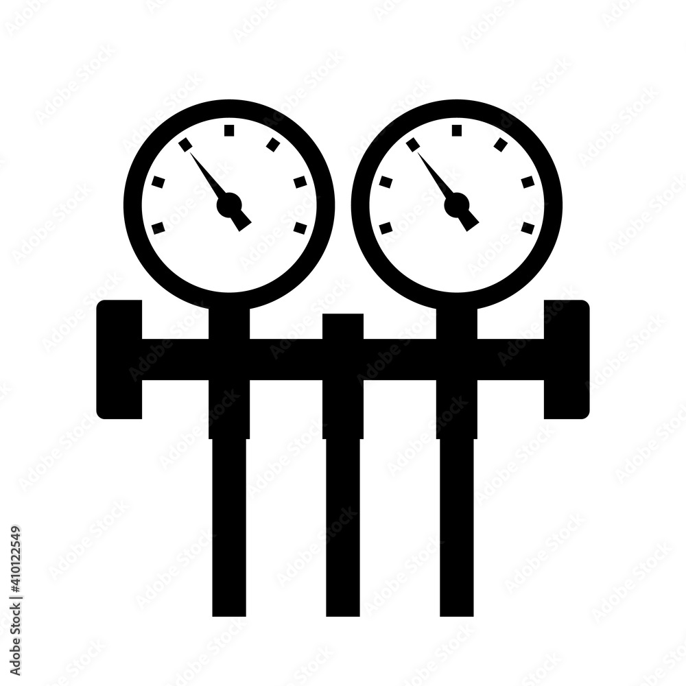 HVAC gauge silhouette icon. Clipart image isolated on white background