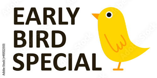 Early bird special poster. Clipart image