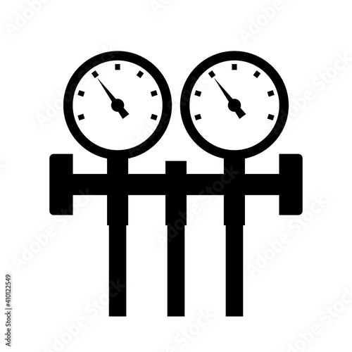 HVAC gauge silhouette icon. Clipart image isolated on white background.