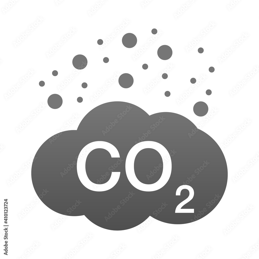 Plakat CO2 emissions gray vector icon.