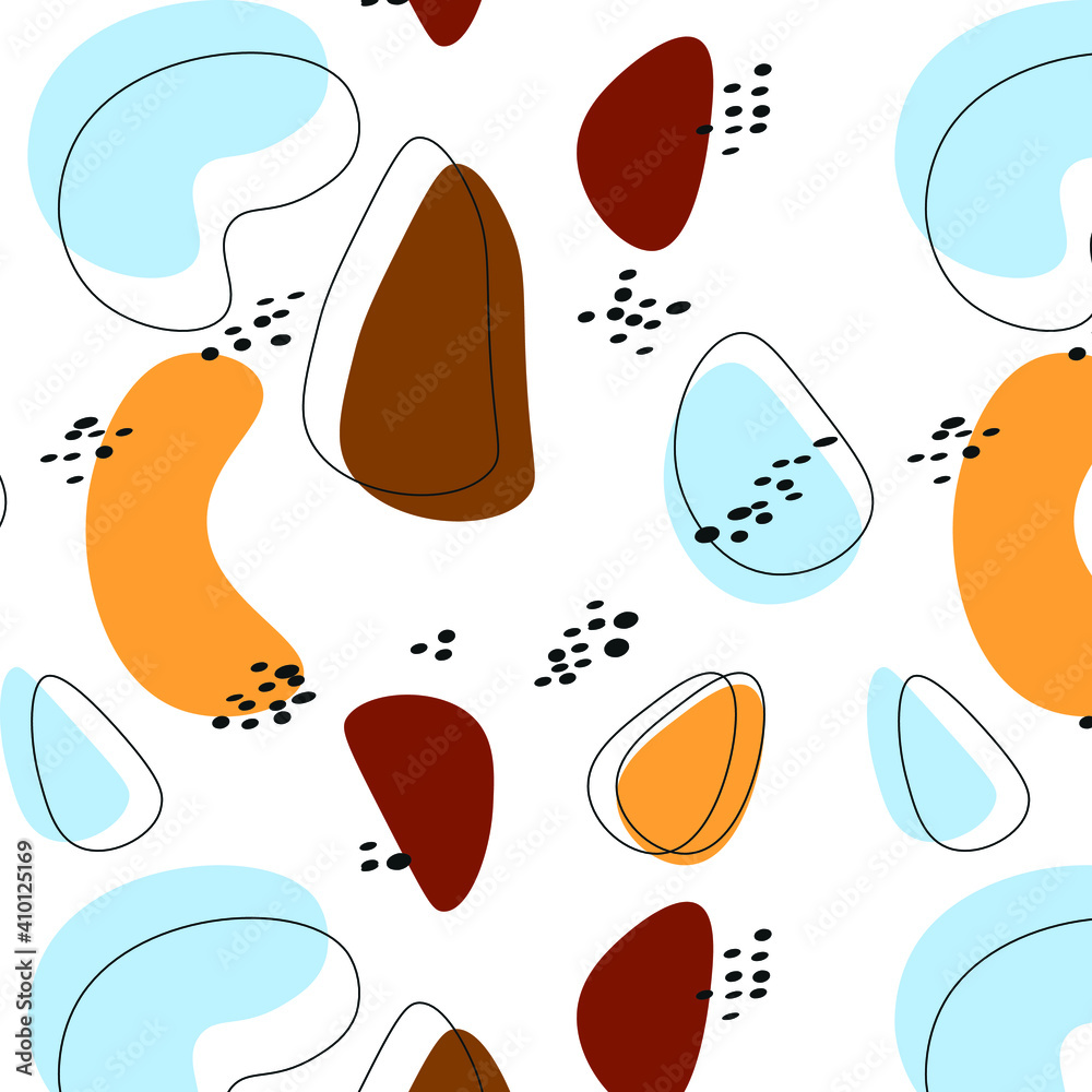 Abstract hand drawn pattern. Scandinavian style. Vector illustration. Perfect for textile.