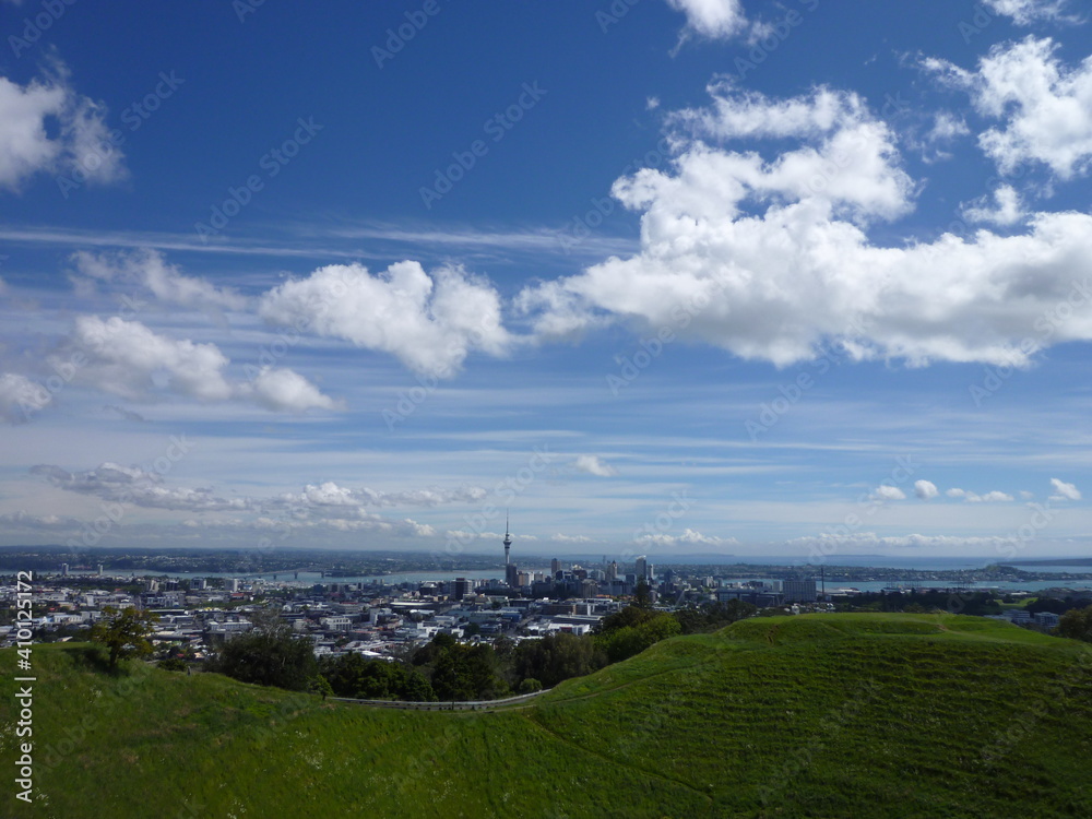 the view of Auckland from a hill, North Island, New Zealand, November