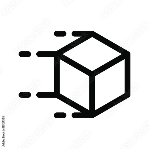 fast delivery box gift service icon on white background. color editable