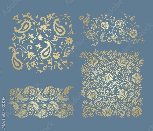 vintage paisley floral designs , wedding , royal India	