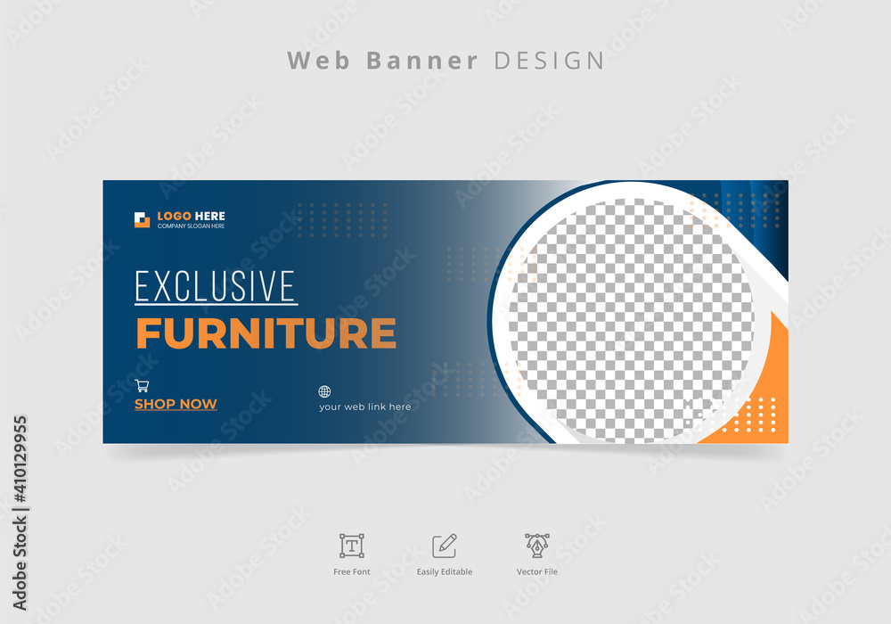 Modern web banner sale template design