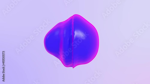 Loop 3D abstract animation render. Smooth liquid shape. Trendy Colorful Fluid Abstraction Flow. Motion design element.
