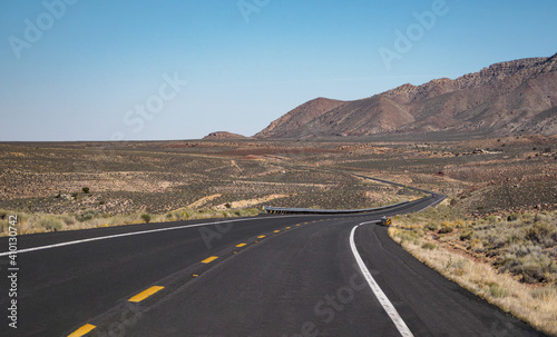 Highway winding through the Navajo Nation, Arizona