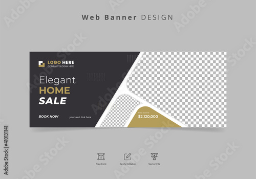 Real estate or home sale web banner post design