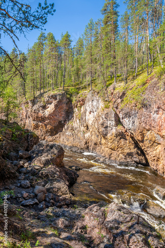 View of Kiutakongas Rapids, Oulanka National Park, Kuusamo, Finland