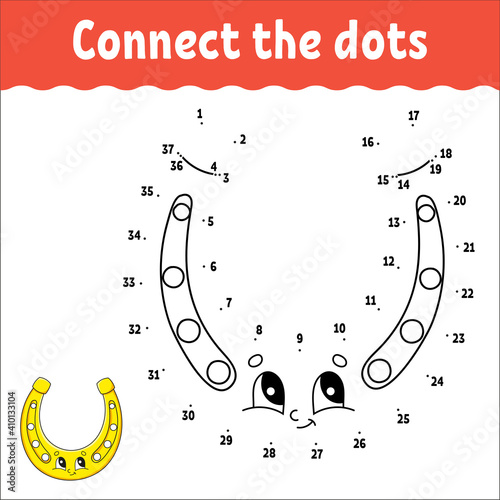 Dot to dot game. St. Patrick's day. Draw a line. For kids. Activity worksheet. Coloring book. With answer. Cartoon character. Vector illustration.