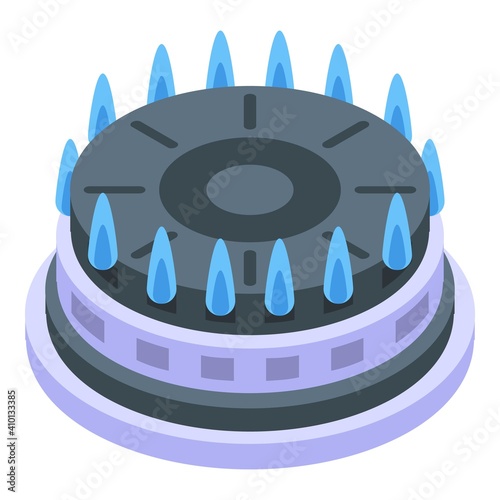 Propane burning gas stove icon. Isometric of propane burning gas stove vector icon for web design isolated on white background