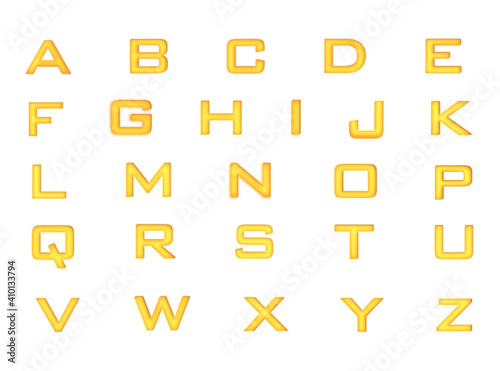 Attractive bright  alphabet set with golden design photo