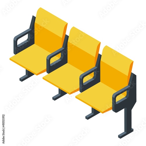 Basketball chairs icon. Isometric of basketball chairs vector icon for web design isolated on white background