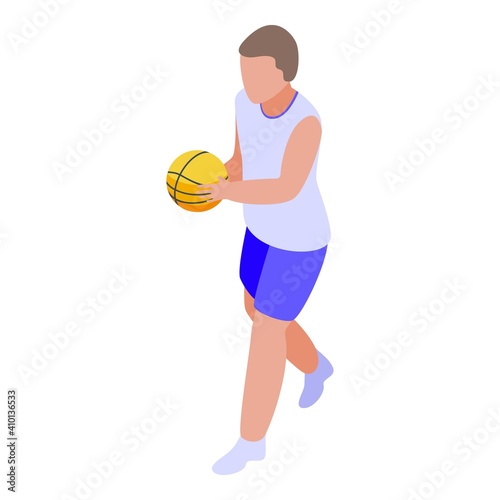 School basketball player icon. Isometric of school basketball player vector icon for web design isolated on white background