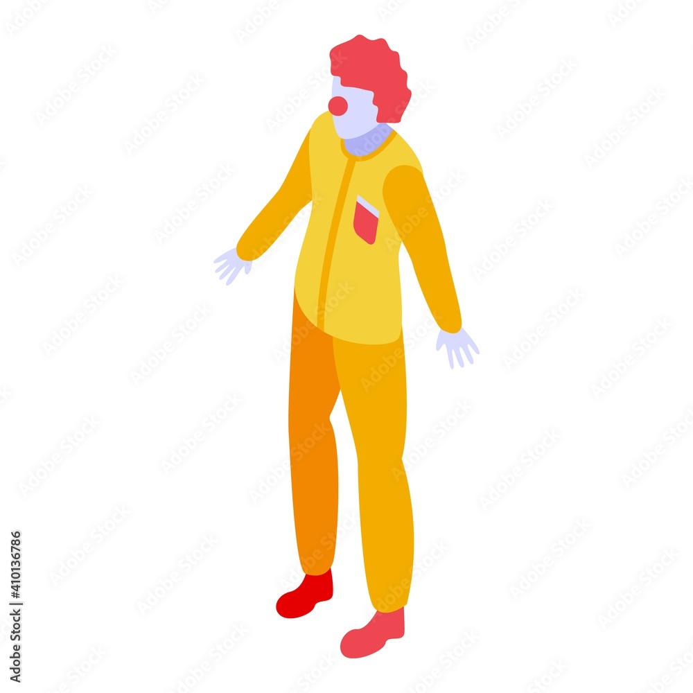 Clown man icon. Isometric of clown man vector icon for web design isolated on white background Clown man icon. Isometric of clown man vector icon for web design isolated on white background