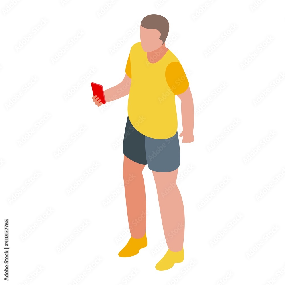 Soccer referee icon. Isometric of soccer referee vector icon for web design isolated on white background