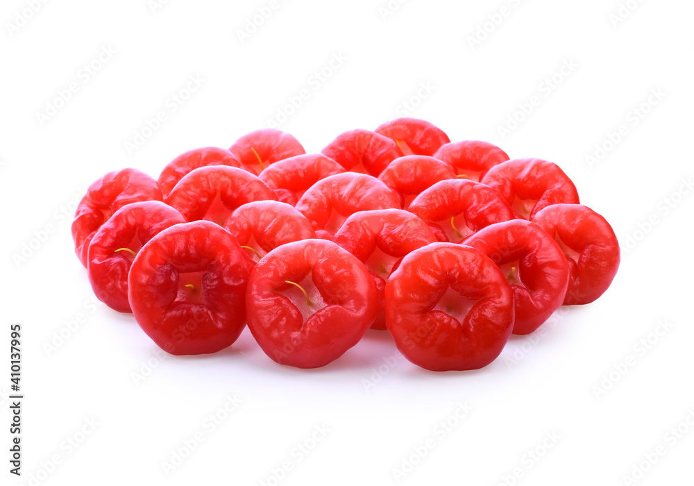 Java apple, Semarang rose-apple (Syzygium samarangense ) or wax jambu on white background Java apple, Semarang rose-apple (Syzygium samarangense ) or wax jambu on white background