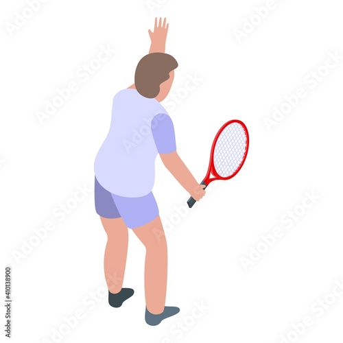 Tennis player icon. Isometric of tennis player vector icon for web design isolated on white background © ylivdesign
