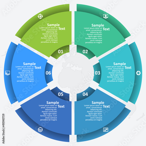 Abstract 3D Paper Infographics. Circular Business template .Vector illustration