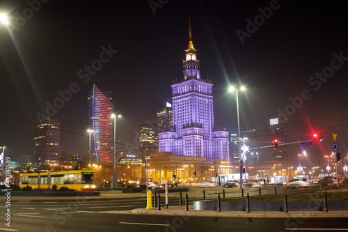Palace of Science and Culture in Warsaw by Night © Massimo Usai