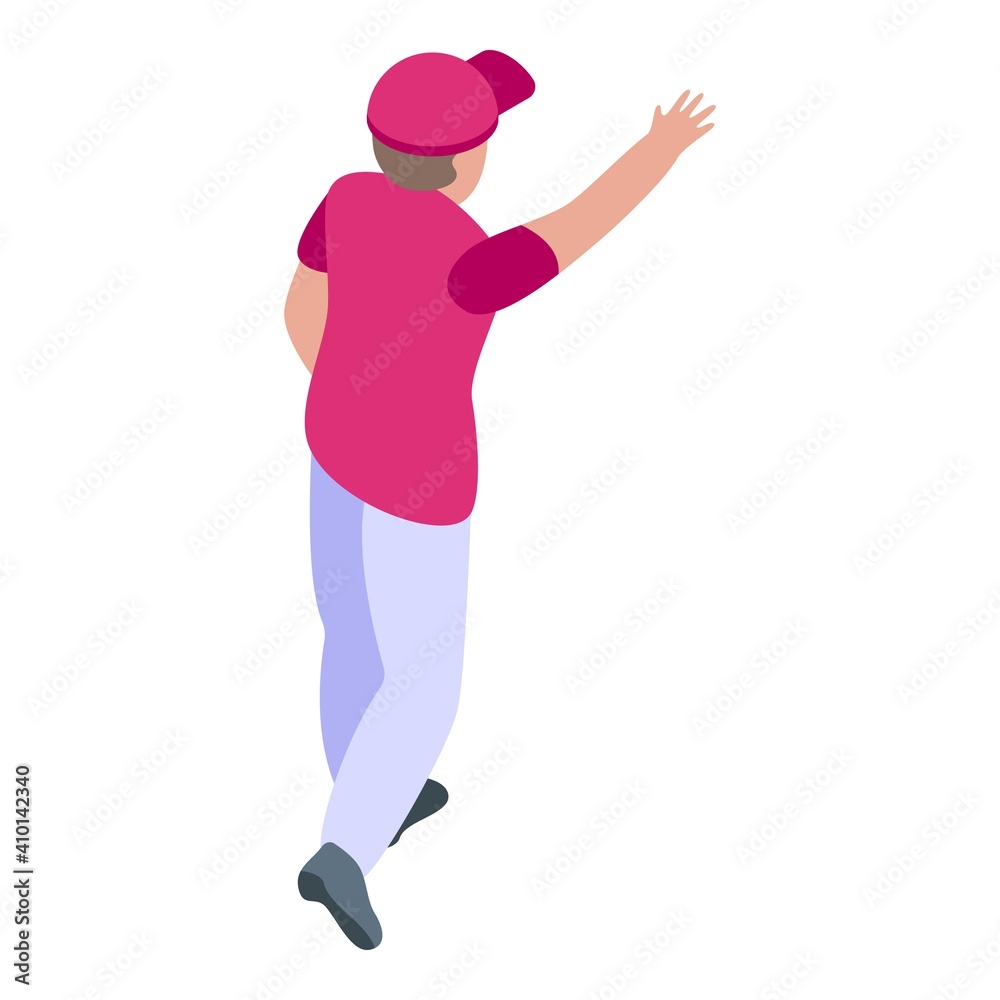 Baseball sport player icon. Isometric of baseball sport player vector icon for web design isolated on white background Baseball sport player icon. Isometric of baseball sport player vector icon for web design isolated on white background