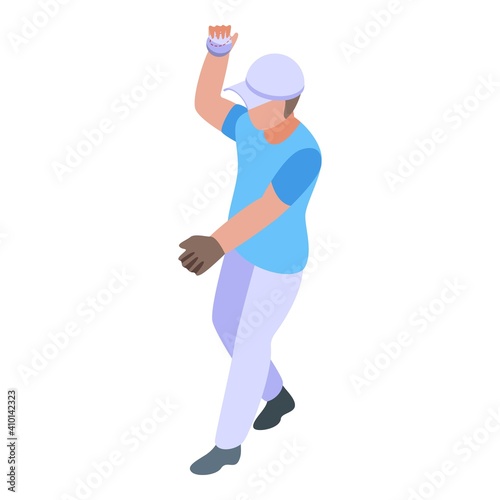 Baseball grab icon. Isometric of baseball grab vector icon for web design isolated on white background