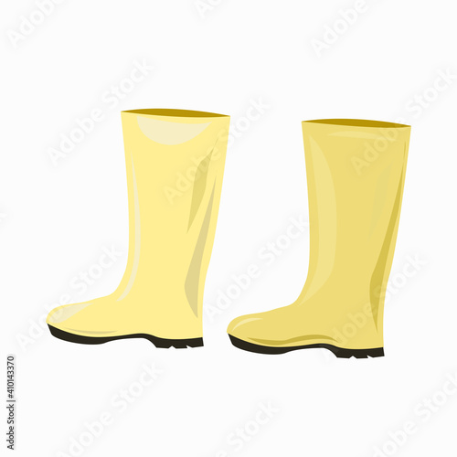 A pair of yellow rubber boots