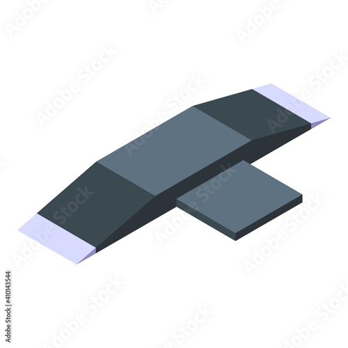 Skateboard ramp icon. Isometric of skateboard ramp vector icon for web design isolated on white background