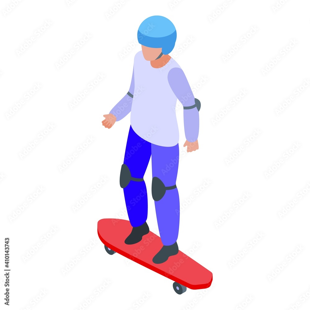 Helmet skateboarding icon. Isometric of helmet skateboarding vector icon for web design isolated on white background