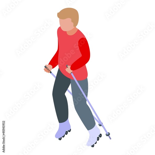 Rollerblade icon. Isometric of rollerblade vector icon for web design isolated on white background