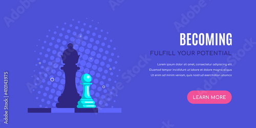 Chess Pawn Droping Shadow of a Queen