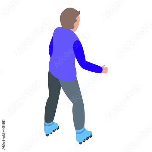 Practice rollerblade icon. Isometric of practice rollerblade vector icon for web design isolated on white background © ylivdesign