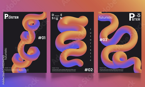 Set of vector abstract,trendy,futuristic gradient illustrations,backgrounds for the cover of magazines about dreams, future design,fancy, crazy electronic  music poster.