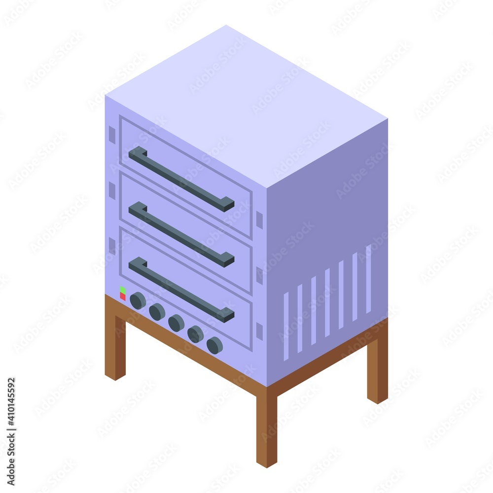 Dough bake stove icon. Isometric of dough bake stove vector icon for web design isolated on white background Dough bake stove icon. Isometric of dough bake stove vector icon for web design isolated on white background