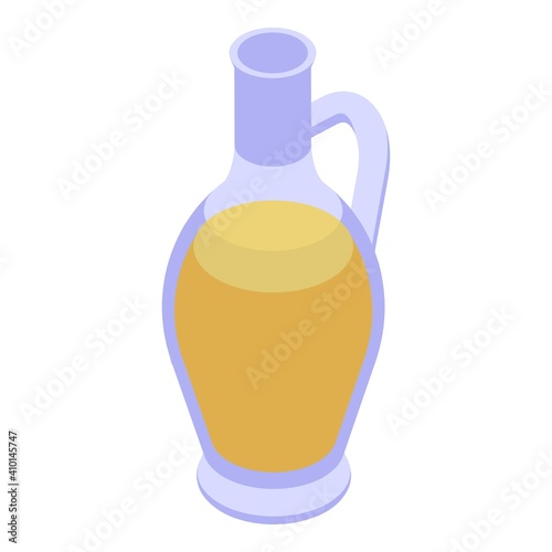 Oil glass jug icon. Isometric of oil glass jug vector icon for web design isolated on white background