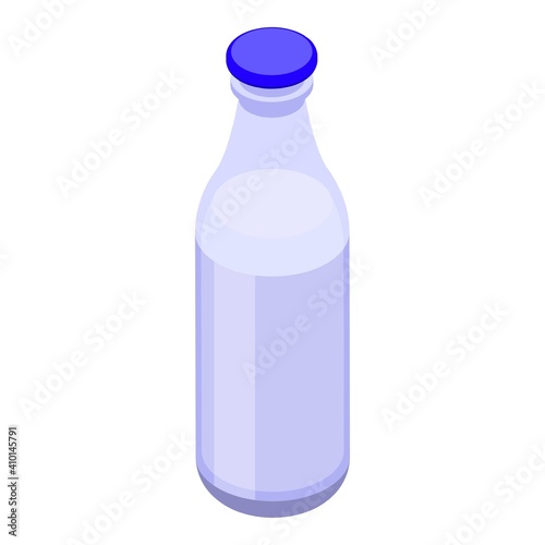 Glass milk bottle icon. Isometric of glass milk bottle vector icon for web design isolated on white background