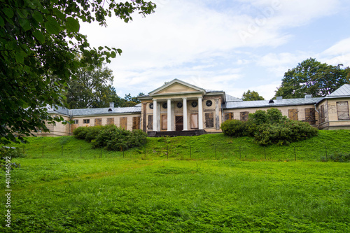 building with columns in the park