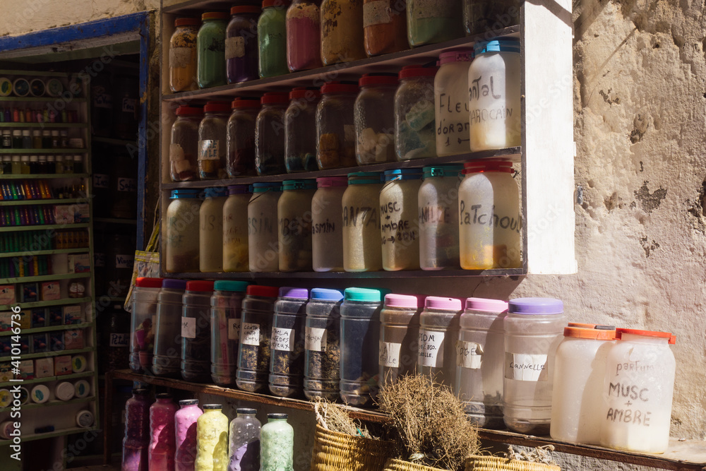 Magical Herbal Medicine To Increase Male And Female Abilities, In The Medina Of Essaouira, Morocco.