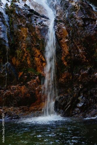 Landscape of small waterfall in a canyon in the jungle