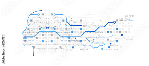 Artificial intelligence concept. Technology background. Vector science illustration