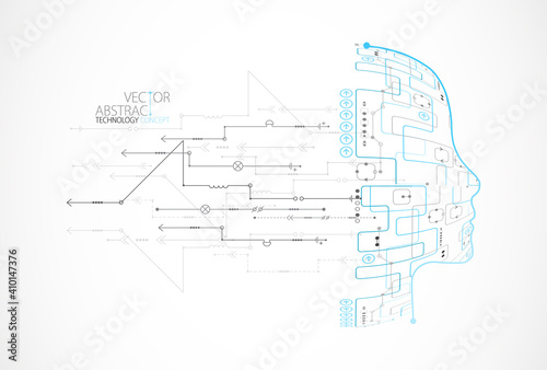 Artificial intelligence concept. Technology background. Vector science illustration