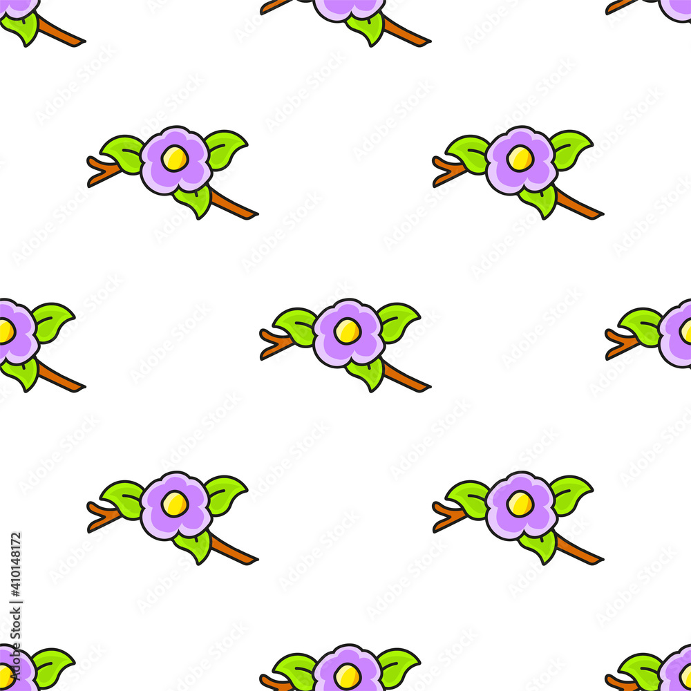 Fototapeta premium Color seamless pattern. Cartoon style. Bright design. For walpaper, poster, banner. Hand drawn. Vector illustration isolated on white background.