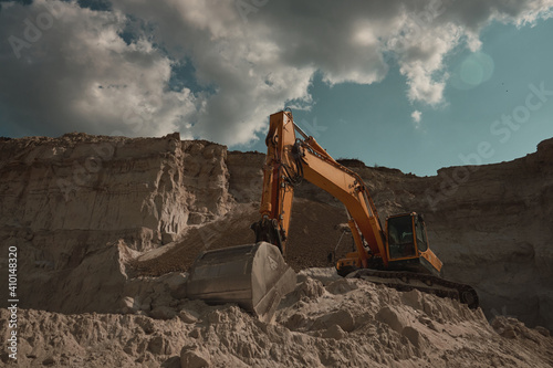 Wallpaper Mural excavator in a cave quarry Torontodigital.ca