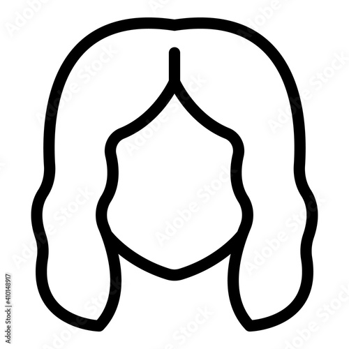 Wave wig icon. Outline wave wig vector icon for web design isolated on white background