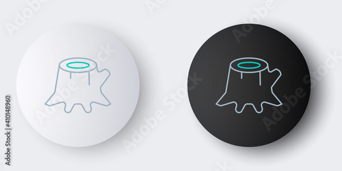 Line Tree stump icon isolated on grey background. Colorful outline concept. Vector.